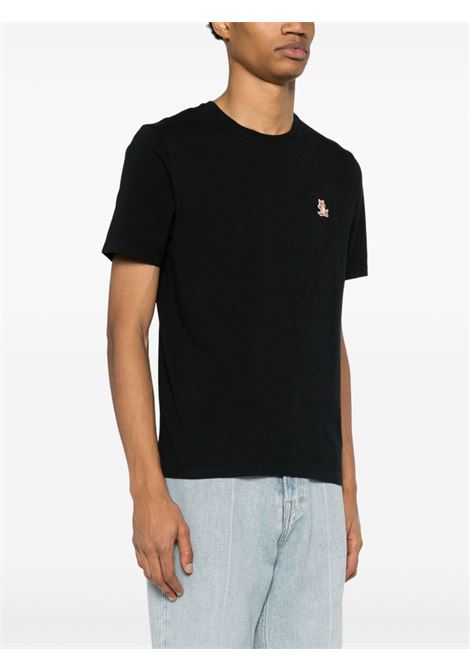 T-shirt con applicazione Chillax Fox in nero - uomo MAISON KITSUNÉ | LM00110KJ0008P199